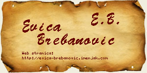 Evica Brebanović vizit kartica